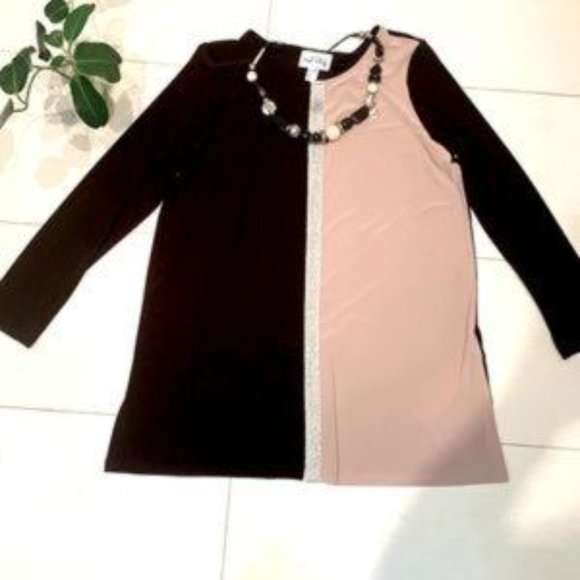 NWT 🇨🇦 Gorgeous JR black/beige/silver tunic - Picture 2 of 13